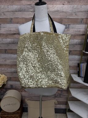 Victoria Secret Gold Sequin Tote OS